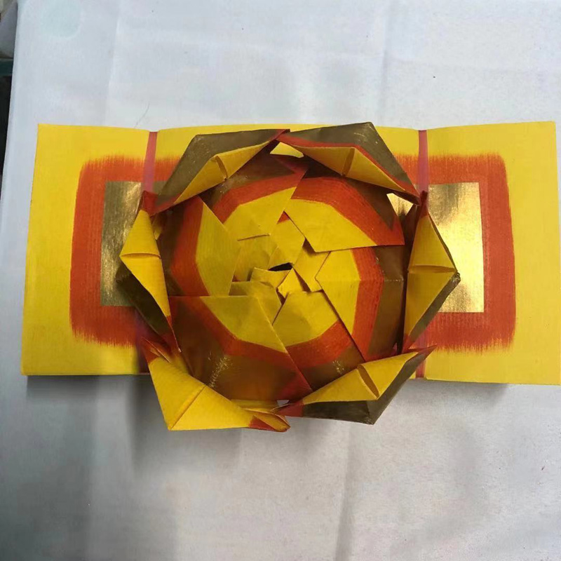 潮汕手工折纸教程四季双连大金一捆多张张有折纸