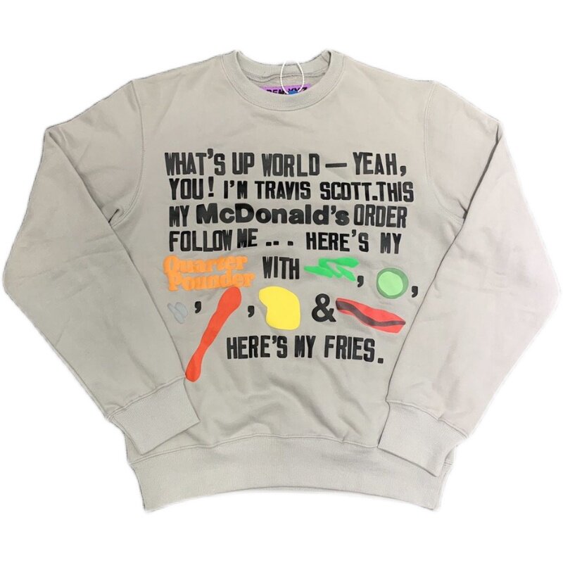 travisscottcactusjackcpfm圆领宽松潮牌麦当劳字母卫衣