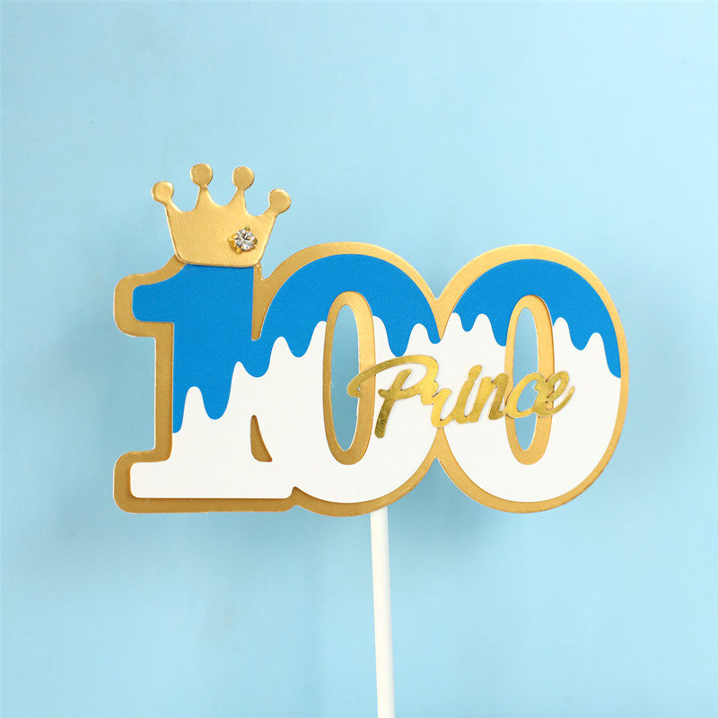 蛋糕插牌装扮甜品百日宝宝男女100天装饰数字节日装扮用品
