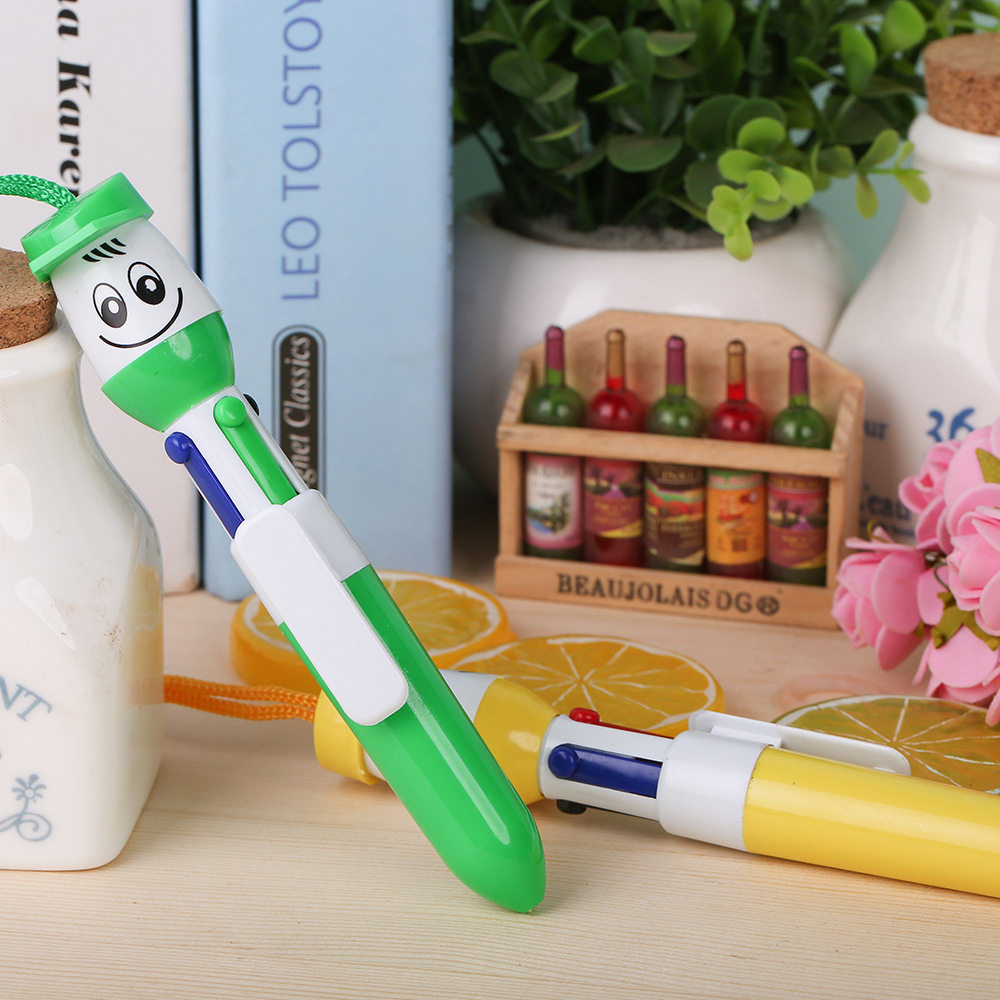 圆珠笔学习奖品批发大头娃娃四色学生多色19包邮圆珠笔