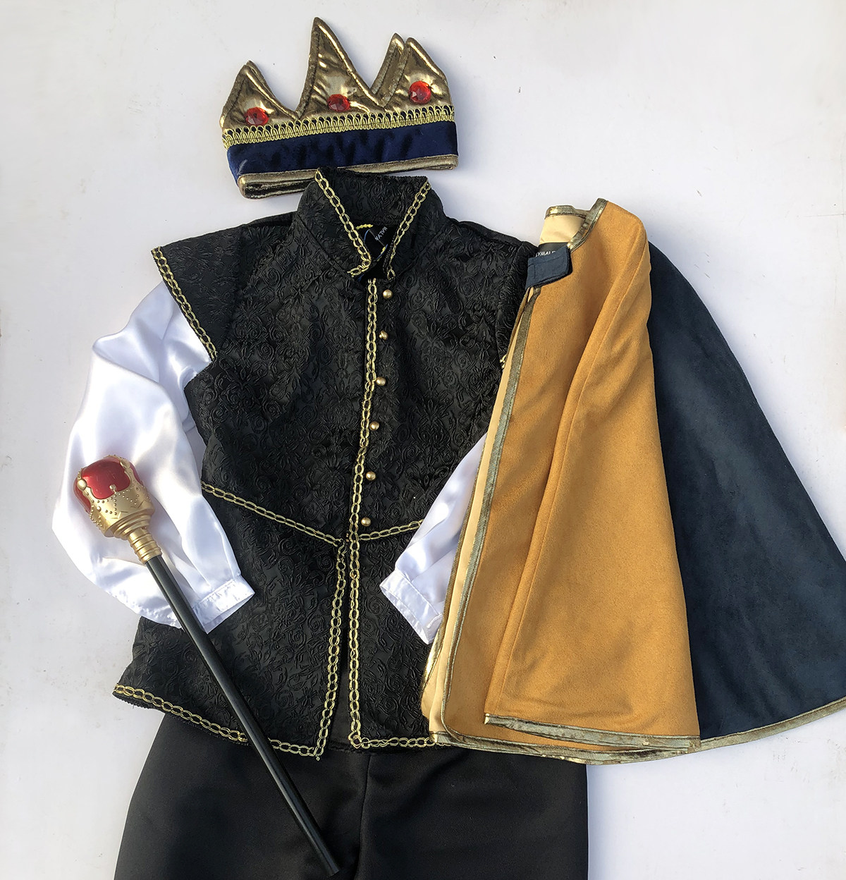 万圣节扮演儿童男孩宫廷双色披风王子套装秋冬披风