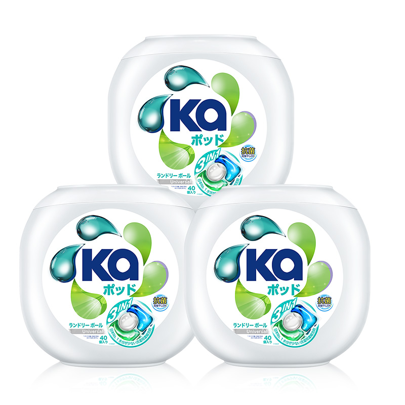 【自营】菁华ka三合一洗衣凝珠40粒*3盒/抑菌洁净浓缩留香洗衣球