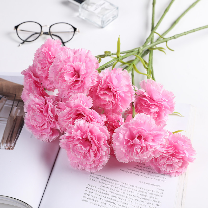 康乃馨花束仿真花假干花客厅摆设餐桌摆件落地仿真花