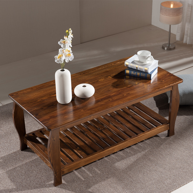 实木茶几简约现代中式家用小户户型客厅长方形茶几