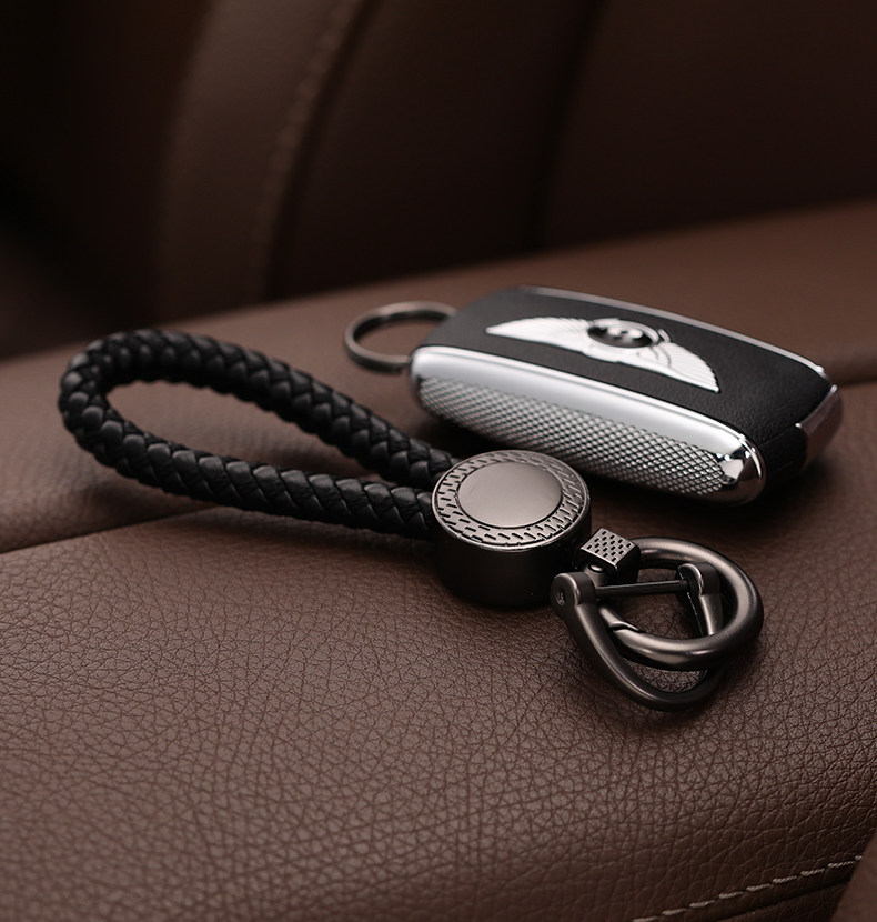 汽车钥匙扣时尚男士创意个性皮编织高档锁匙链钥匙挂绳钥匙链圈环