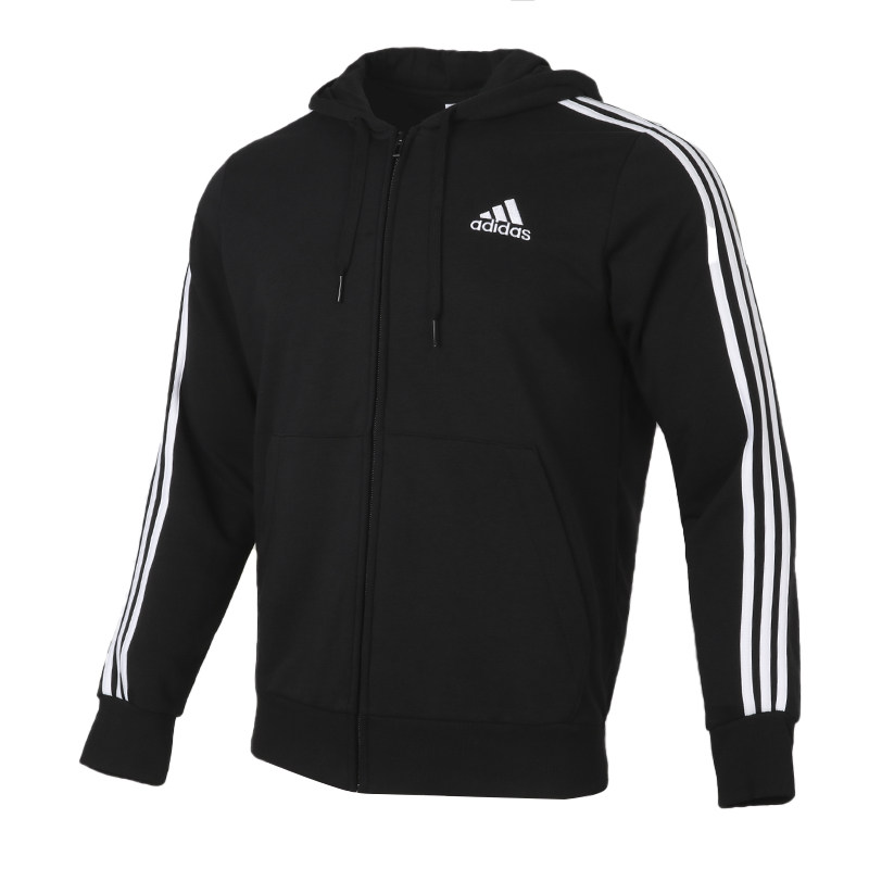 正品阿迪达斯外套男子三条纹连帽开衫运动夹克gk90329033gk9051