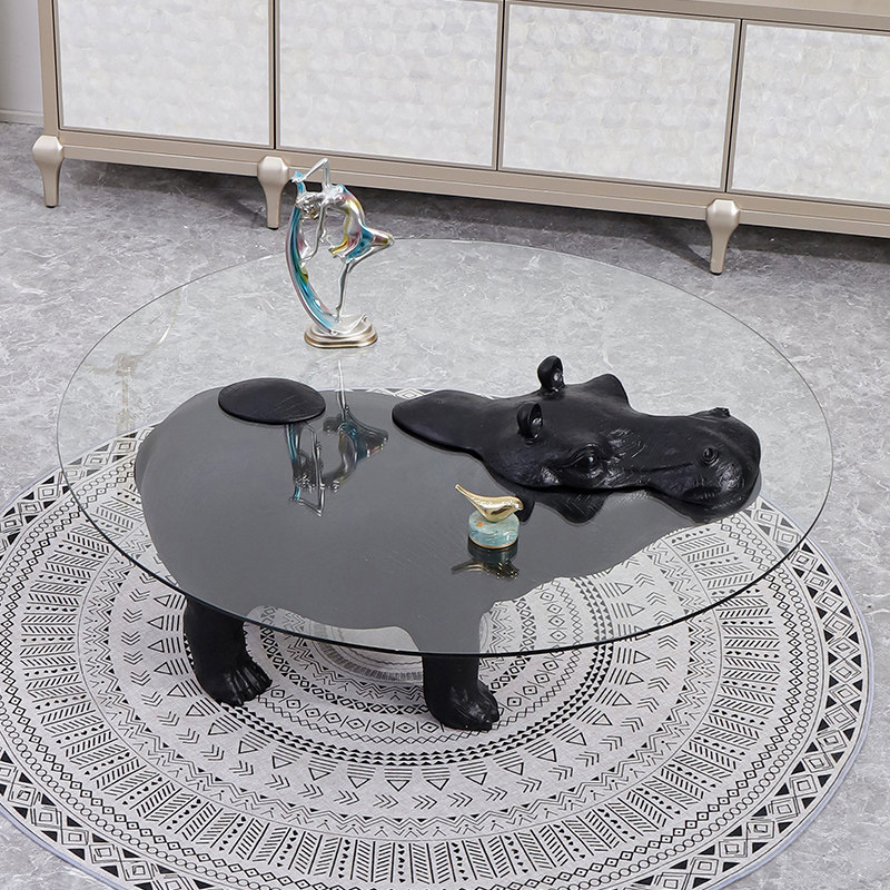 简约个性家具创意动物造型河马茶几客厅样板房茶几