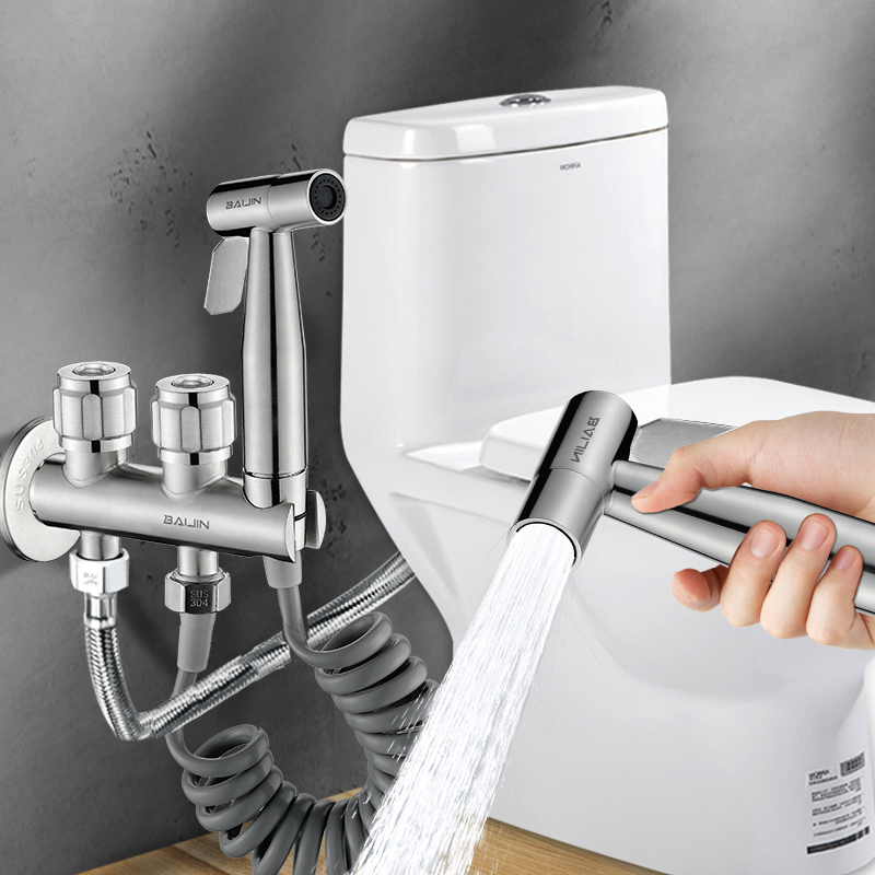 卫生间厕所马桶伴侣三通角阀喷枪水龙头冲洗妇洗净身妇洗器