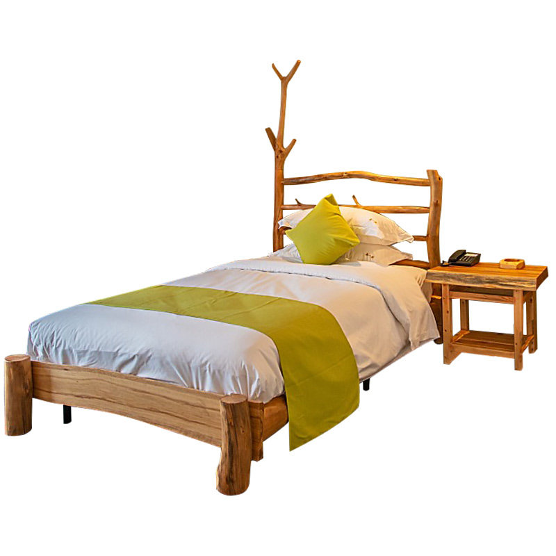 实木木床18米山茶树家具原生态家用民宿客栈15米实木床