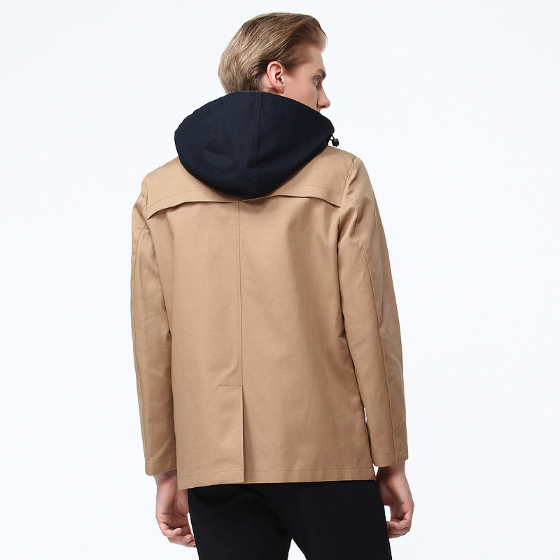 撞色可拆卸兜帽风衣mb9t003bwc012 ports宝姿男装 新品 2019秋季 - 爱