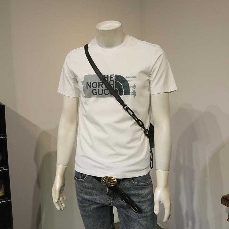 潮牌印花男士短袖男夏季薄款圆领休闲打底上衣帅气t恤衫男百搭潮