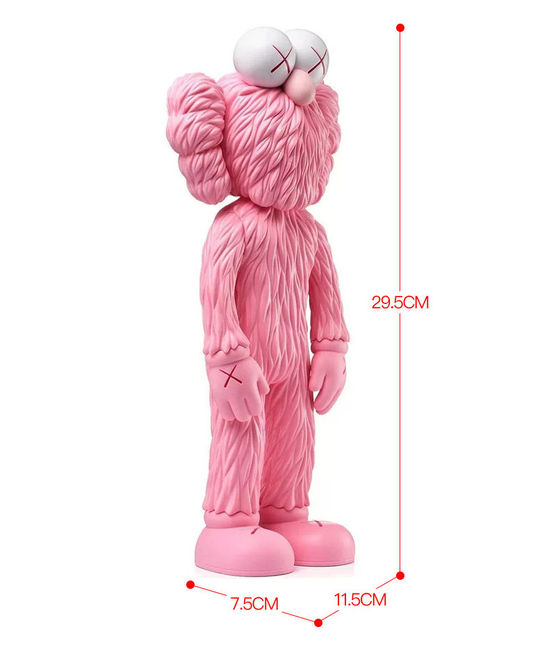 现货kawsbff公仔摆件粉色芝麻街室内玩偶联名潮玩盲盒