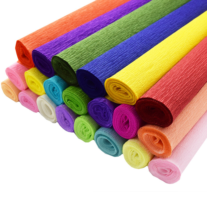 皱纹纸手工diy材料制作套装玫瑰纸艺花包装褶皱伸缩纸卷边纸加厚