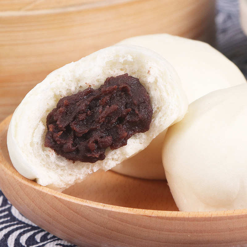 安井红豆沙包1kg 包速冻面食红豆包早餐包子馒头点心面点约35个 - 痕