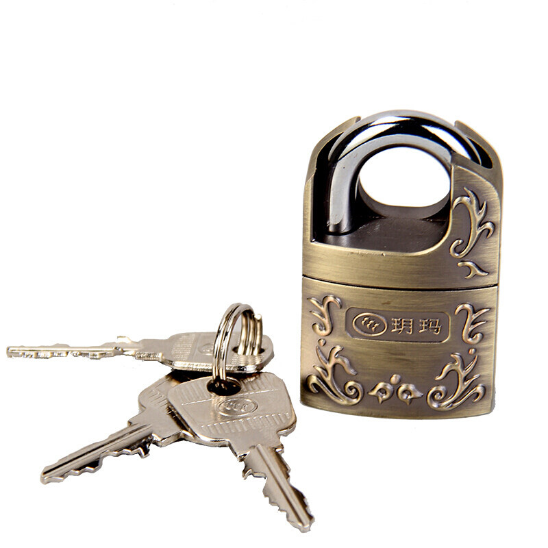 挂锁玥玛房门仓库柜门门锁防盗复古镀青古铜挂锁