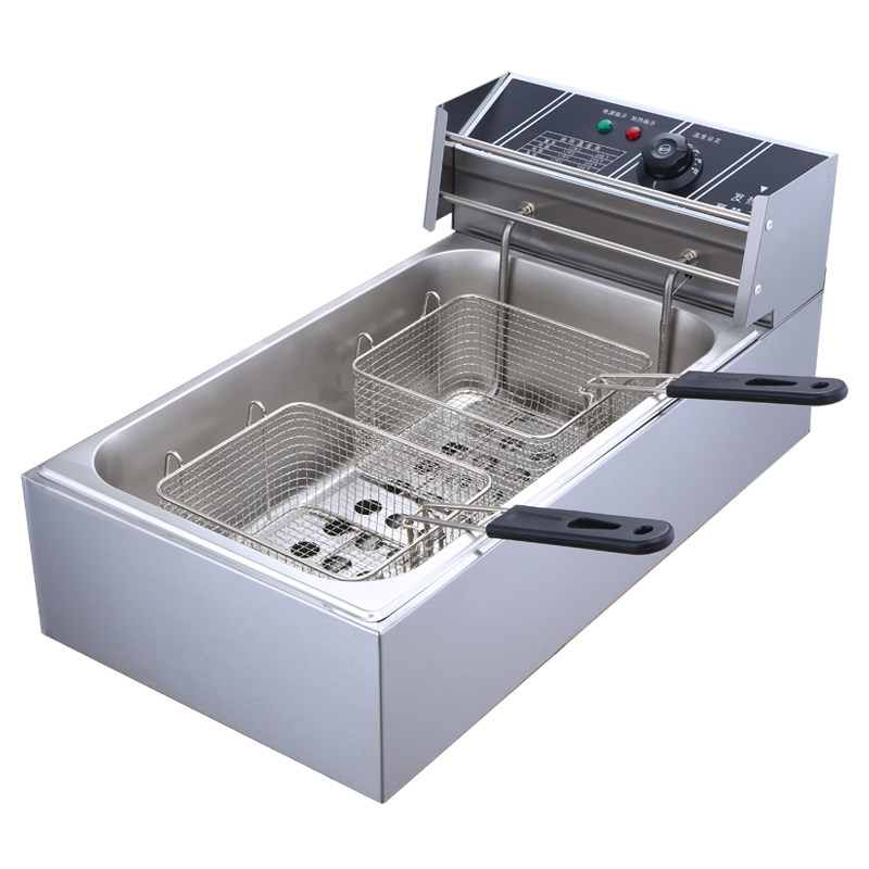 不锈钢油炸锅无烟电炸商用摆摊油炸专用大容量汉堡商用炸锅