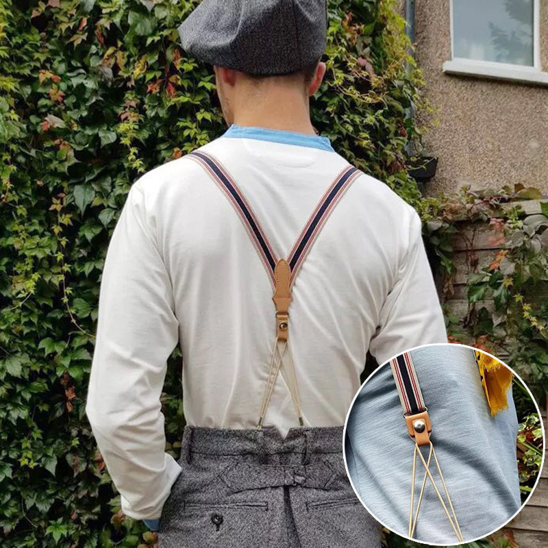 背带英伦绅士复古夹男成人防滑西裤男式弹力腰带