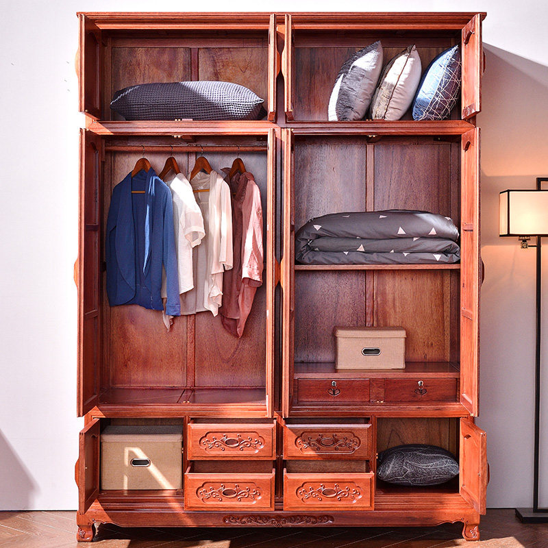 红木古典明清中式衣橱大衣五门四门衣柜花梨衣柜