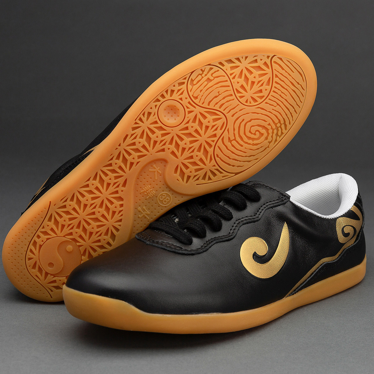 太极大辫子鞋软牛皮牛筋底女夏季练功真皮武术太极鞋