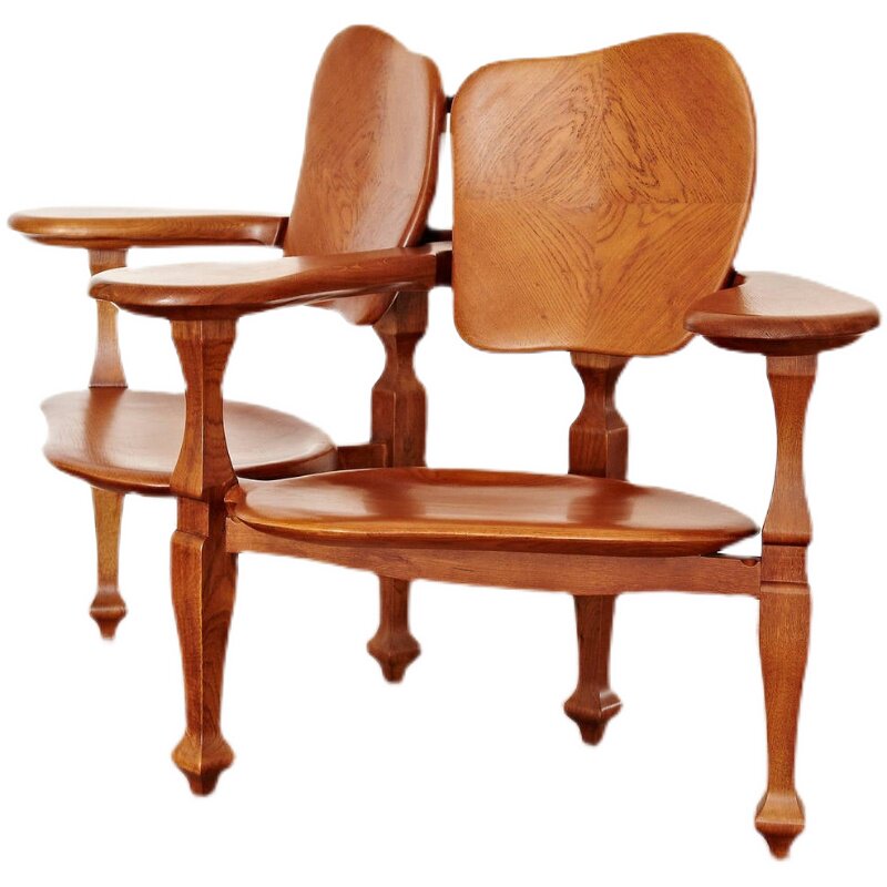 b.dbarcelona安东尼高迪设计batllo之家实木雕花长椅椅子