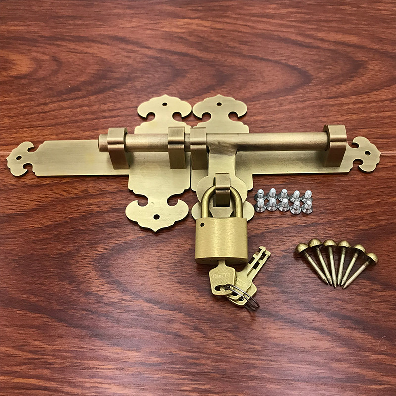 中式仿古门闩老式门栓门锁锁扣别墅古建大门明插销