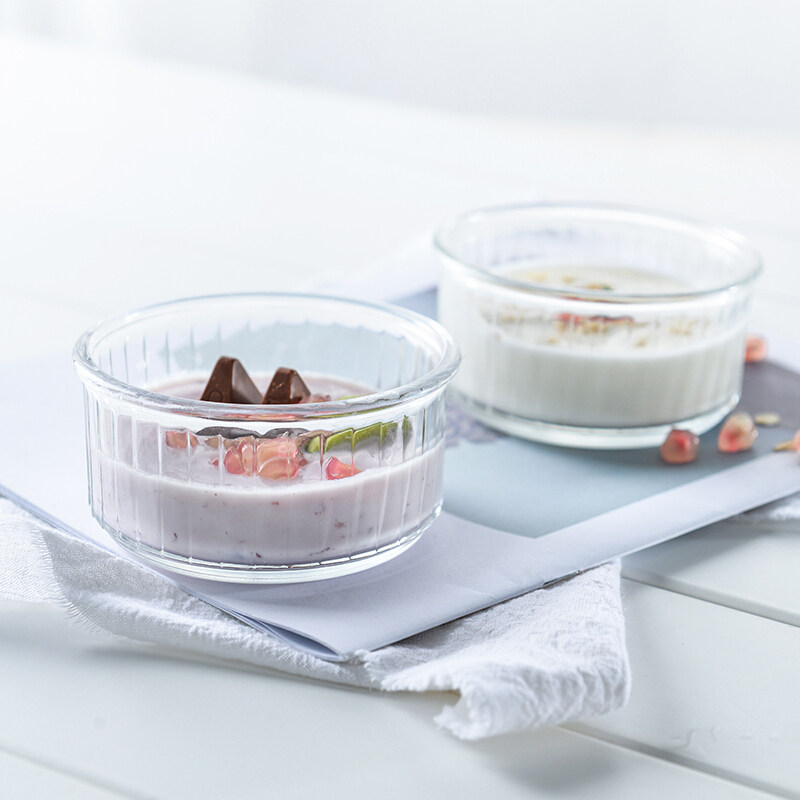 2只 多莱斯钢化玻璃布丁碗 微波烤蛋糕甜品碗 冰激凌碗儿童酸奶碗