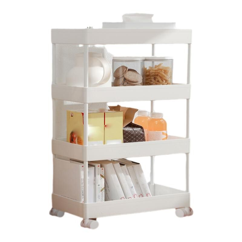 宝优妮夹缝置物架厨房落地多层超窄多功能可移动推车厨房置物架