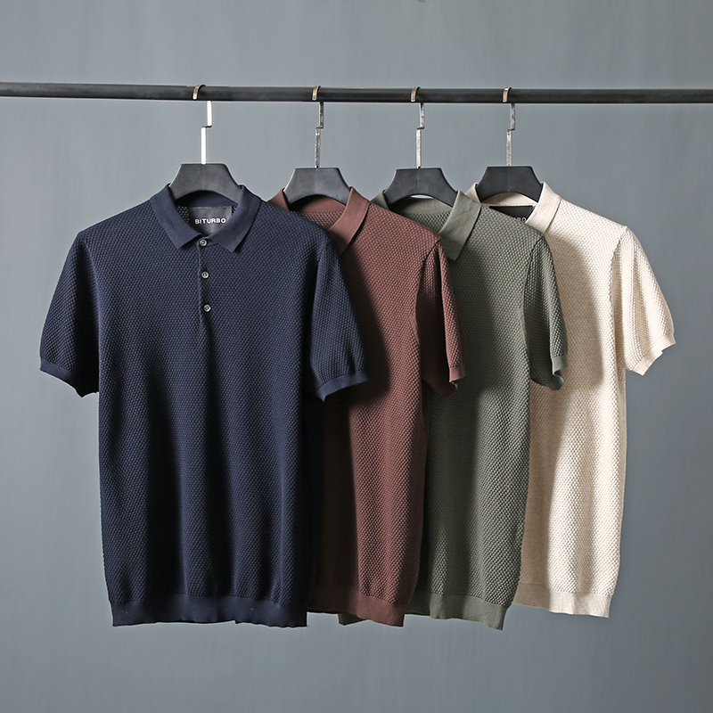 口碑佳作！立体菠萝针织 剪标牛货 男高端针织短袖半袖翻领POLO衫