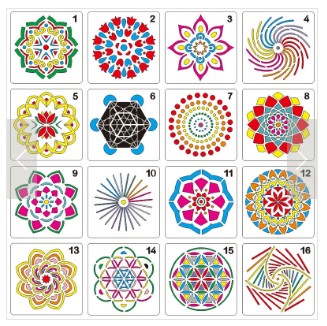第二创意曼陀罗绘画模板mandala石头彩绘画板各类尺