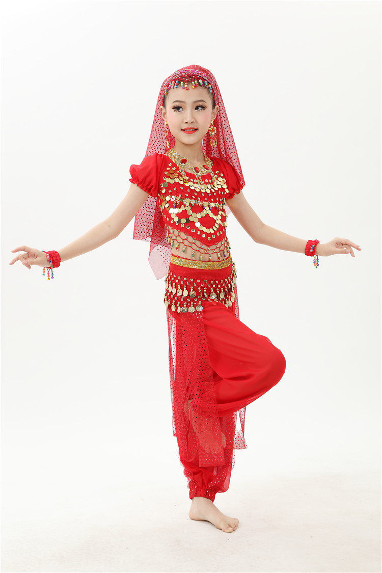 儿童舞蹈服装肚皮套装印度演出服六一肚皮舞套装(演出服)