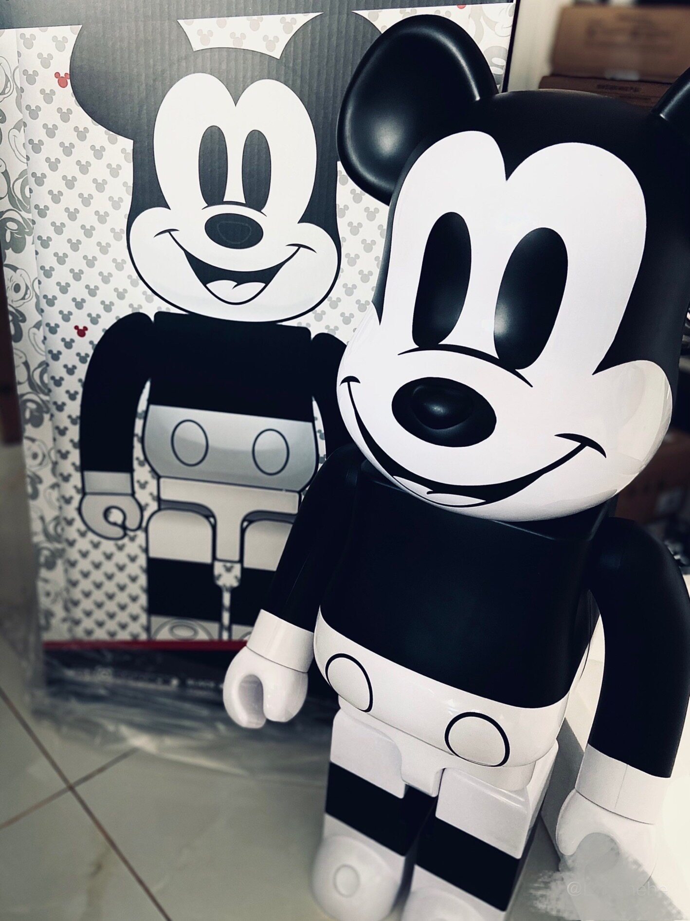 bearbrickbe@rbrick2020黑白米奇mickeymouse1000%潮玩盲盒