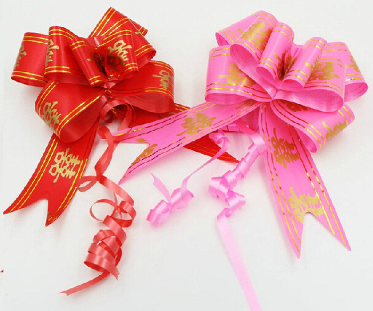 结婚车队装饰拉花蝴蝶结彩带创意婚礼酒杯丝带拉花