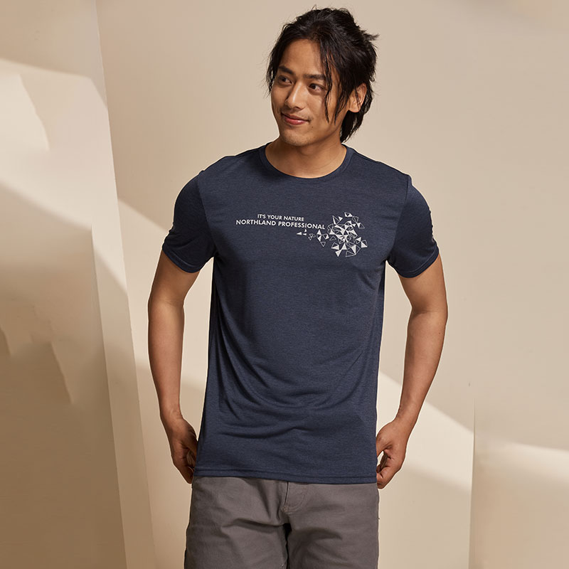 诺诗兰速干衣男夏排汗薄款快干健身跑步弹力圆领透气运动短袖T恤