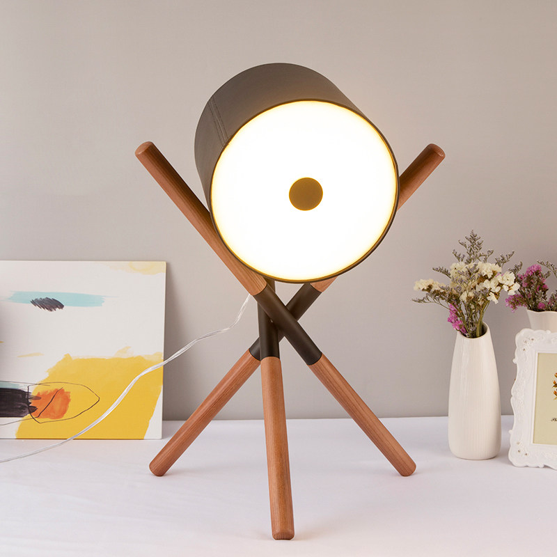 日式简约设计师客厅书房卧室床头胡桃木台灯个性装饰台灯