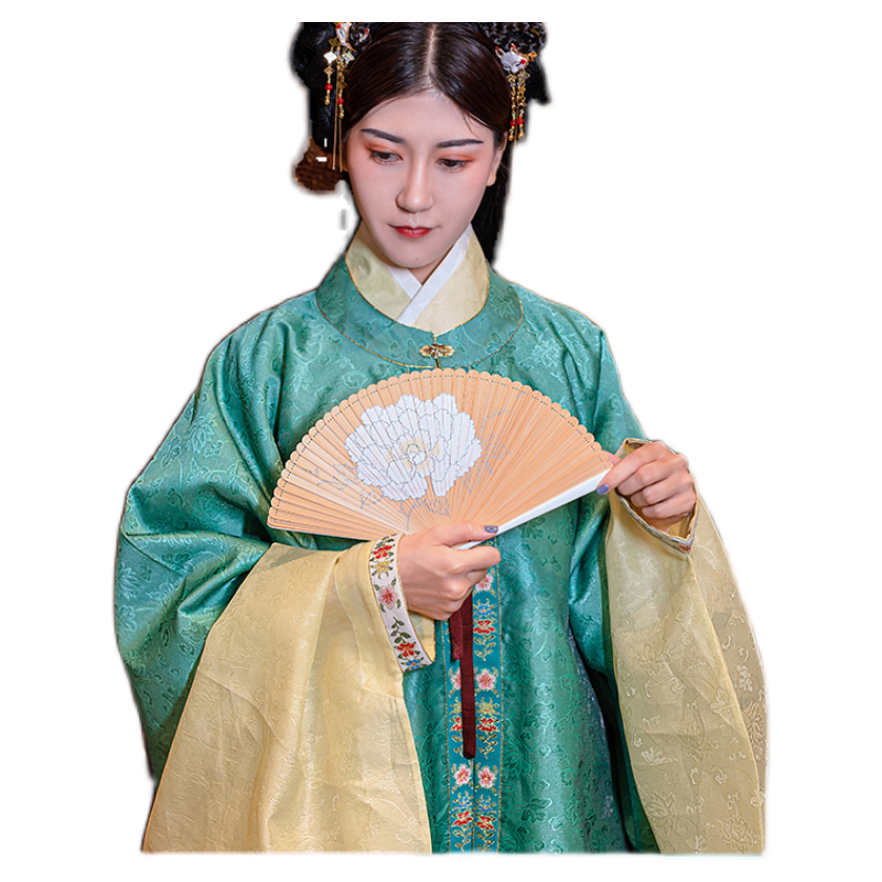 汉鸾汉服明制圆领对襟半袖比甲量身定做十天发货汉服