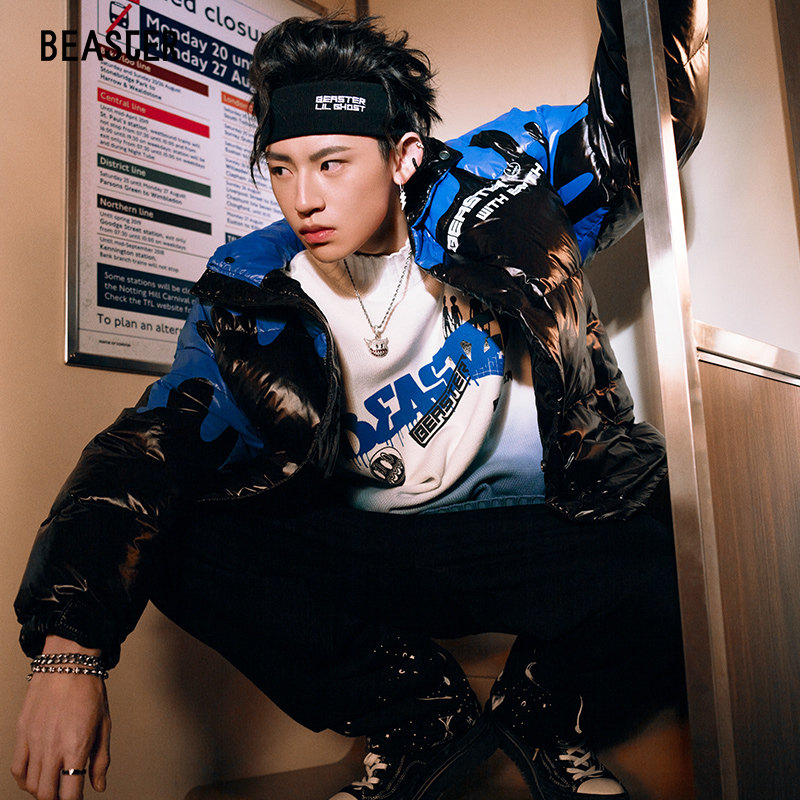 beaster小鬼联名小恶魔明星同款扎染渐变变色时尚针织衫