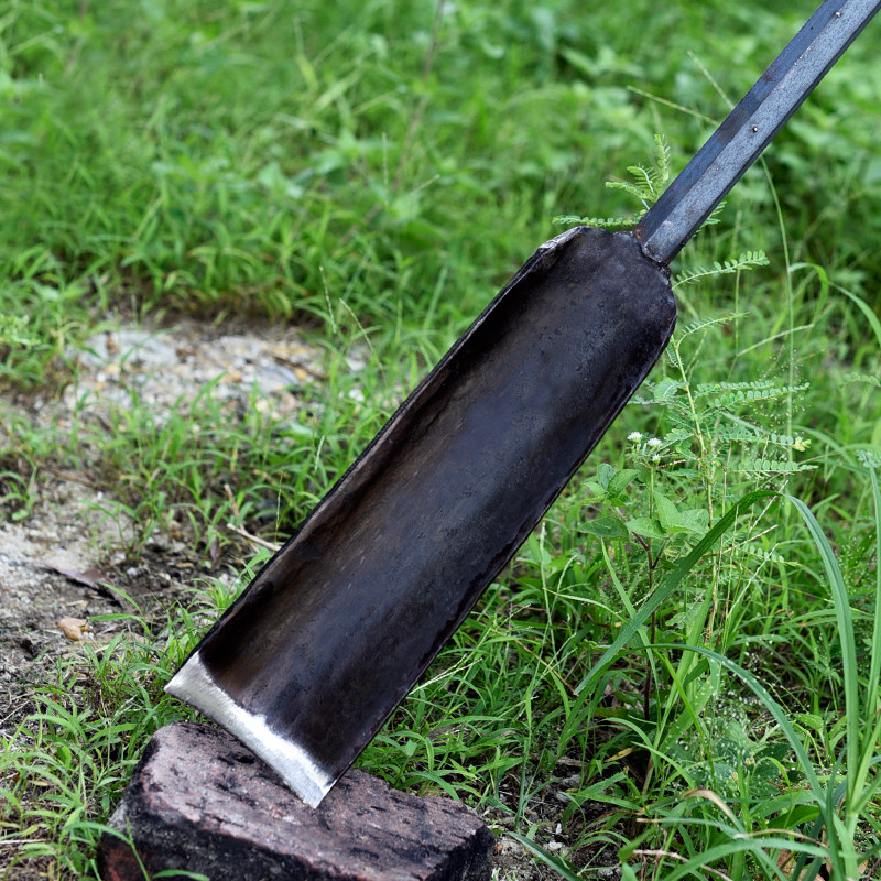九哥锻打弹簧钢直锹焊接加宽洞铲方头镐铁棍挖泥铲子