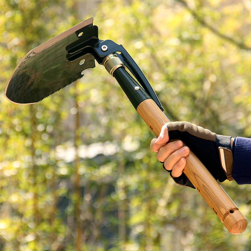 昌林308a工兵铲中国军版多功能户外锰钢兵工铲德国军工铲木柄铁锹