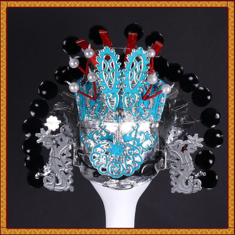 京剧戏曲戏剧头盔武将戏帽子大包巾硬扎巾武生将军盔头将巾