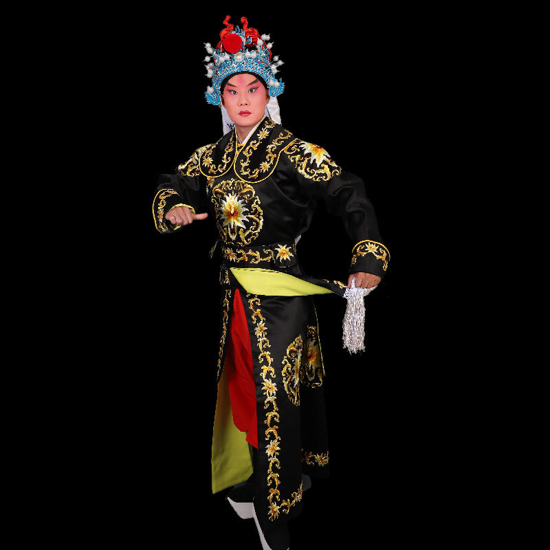 戏曲京剧越剧大武生 武将团花剑衣 古装演出服装影视将军戏服箭衣