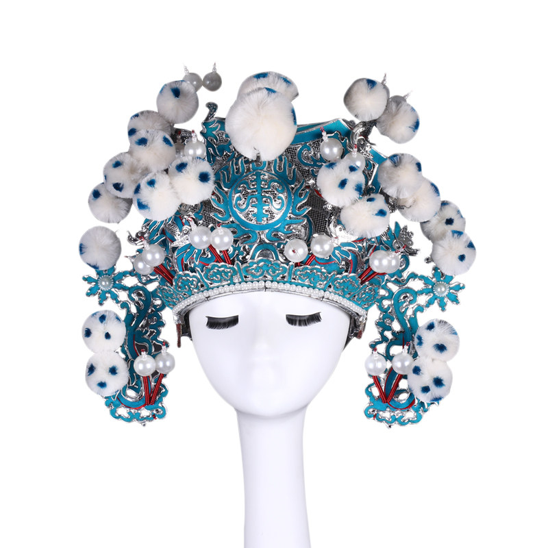 戏剧豫剧黄梅戏武将武生赵云罗成点稠头盔头饰头饰