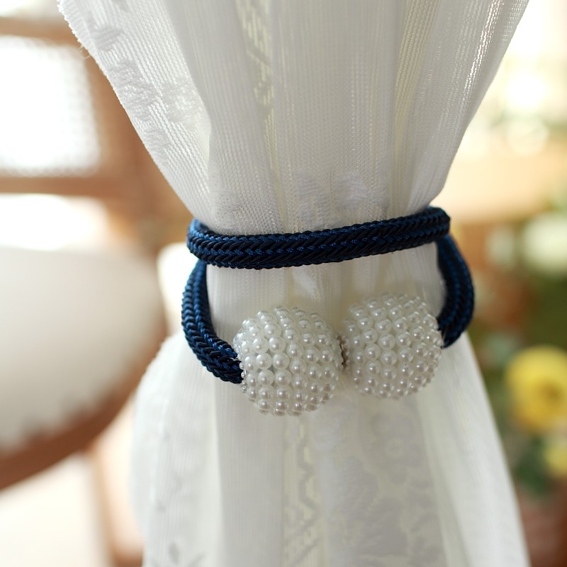 琪琪布艺珍珠磁扣窗帘绑绳窗纱绑带窗帘绑带