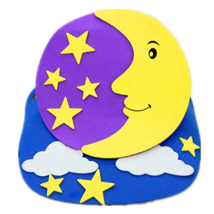 人物大风道具表演头饰小雨滴白云月亮闪电公主聚会装饰帽子