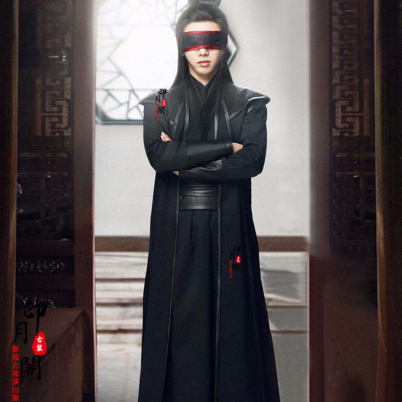 侠客客服影视古装蒙面剑客黑衣人男士同款萍萍民族服装