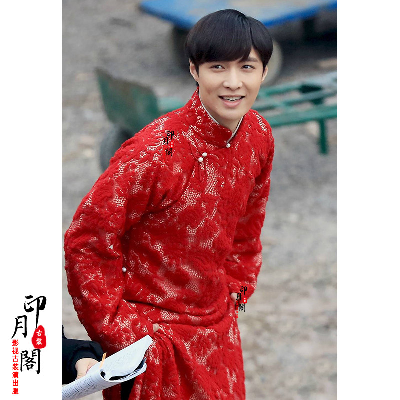 影视老九门二月红张艺兴同款古装白色红色民国民族服装