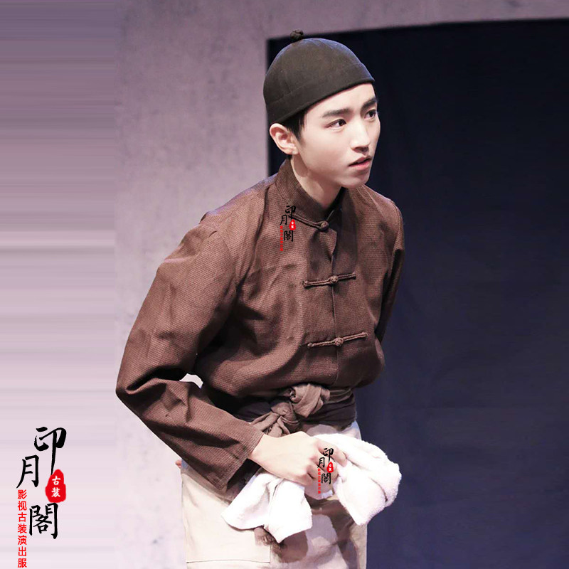古装影视古代棉麻店小二服装杂役仆人随从放牛娃民族服装