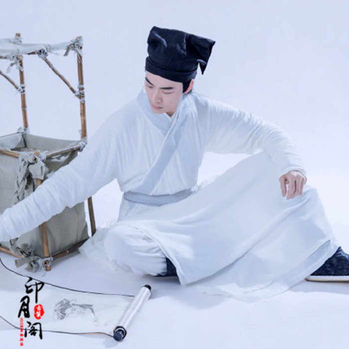 公子印月阁春季新款白色飘逸唯美古装男装采臣民族服装