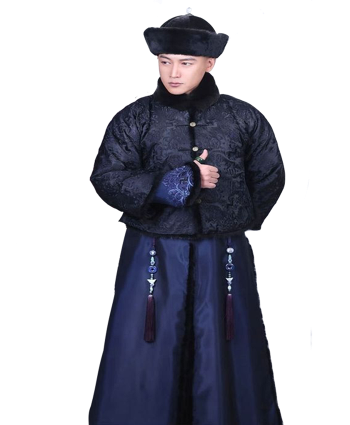 古装影视宫锁连城富察恒泰同款清朝阿哥马褂民族服装