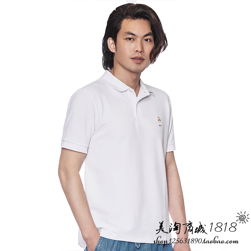 北美代购Brooks Brothers/布克兄弟男士短袖经典翻领纯色POLO衫