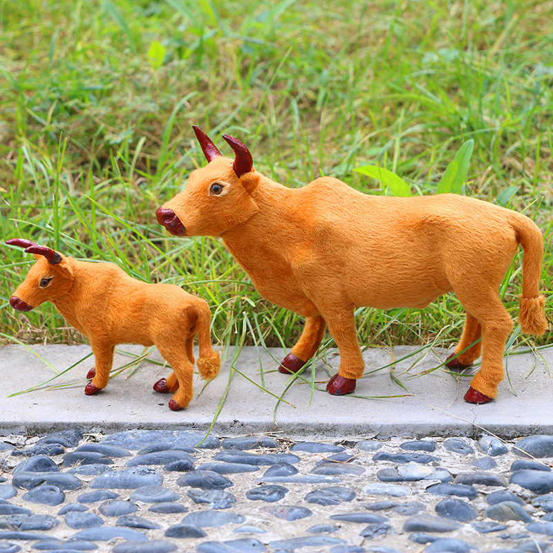 黄牛仿真摆件装饰品小黄玩具橱窗桌面桌面儿儿童摆件